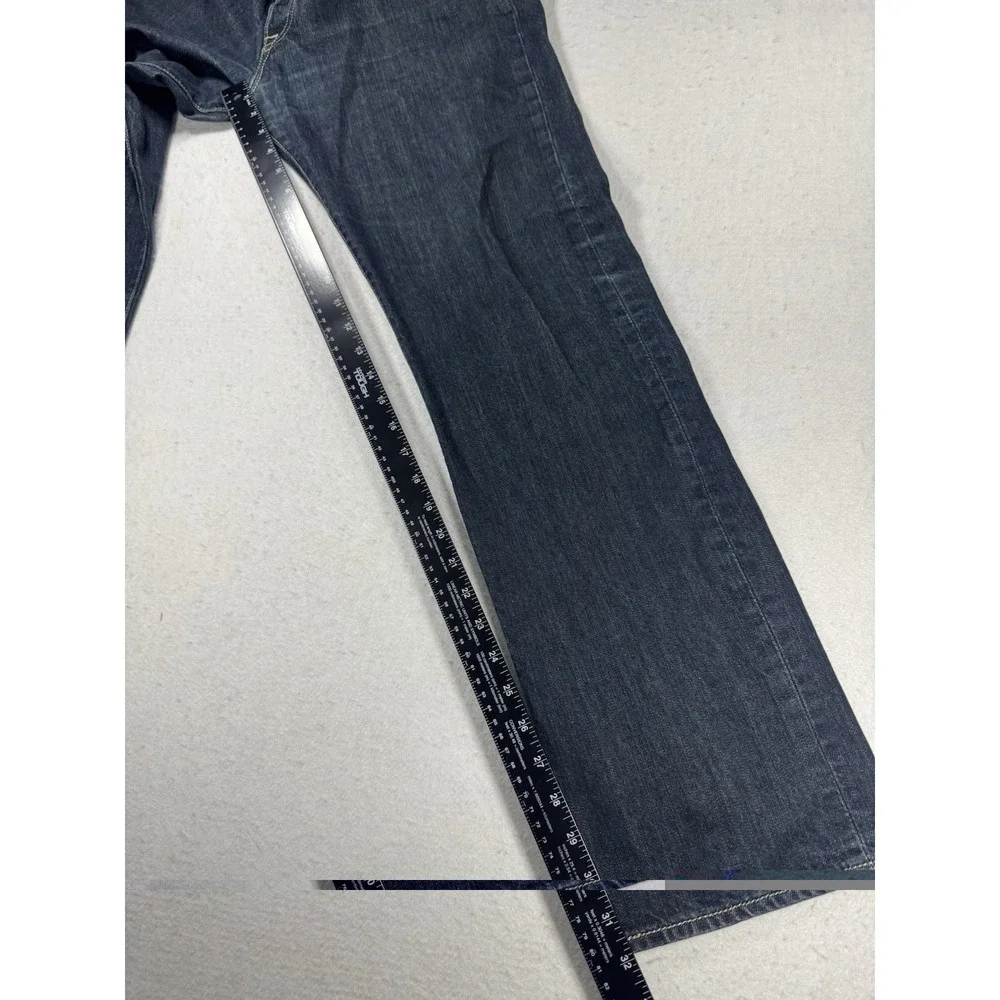 Levis 501 Jeans Men 34x32 Button Fly Dark Wash‎ Blue Denim Straight Original Fit